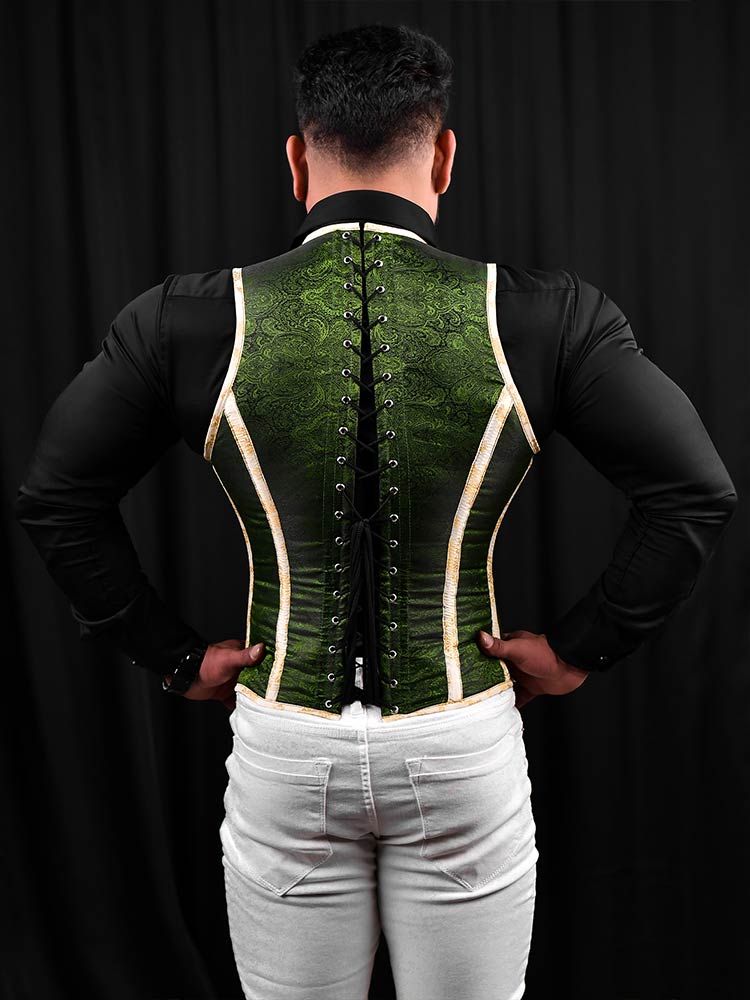 Mens corset vests - Brocade Male Vest