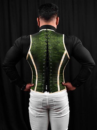 Mens corset vests - Brocade Male Vest