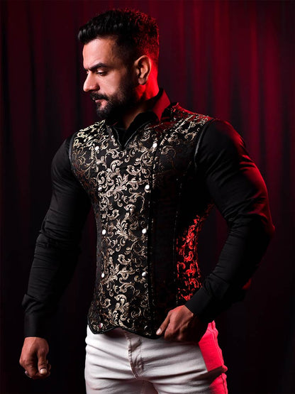 Male corset vests - Brocade Men's corset