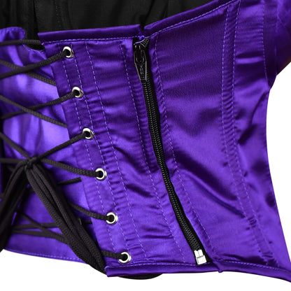 Purple Satin corset top - Overbust Corset