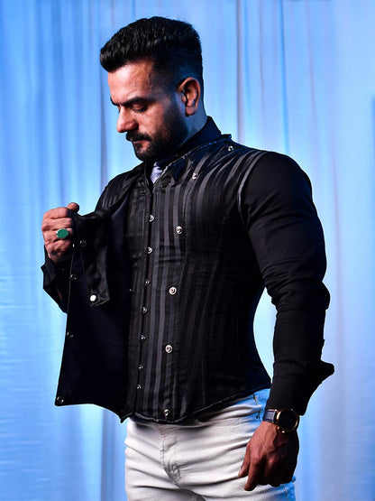 Corset Vest Male - Brocade Men Corsets