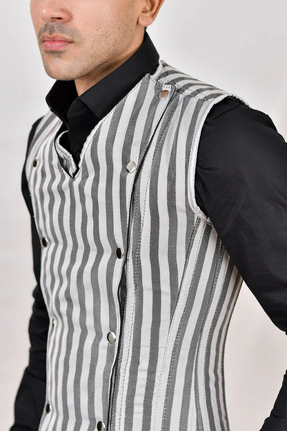 Brocade Men corset vest : Waist Training Corset