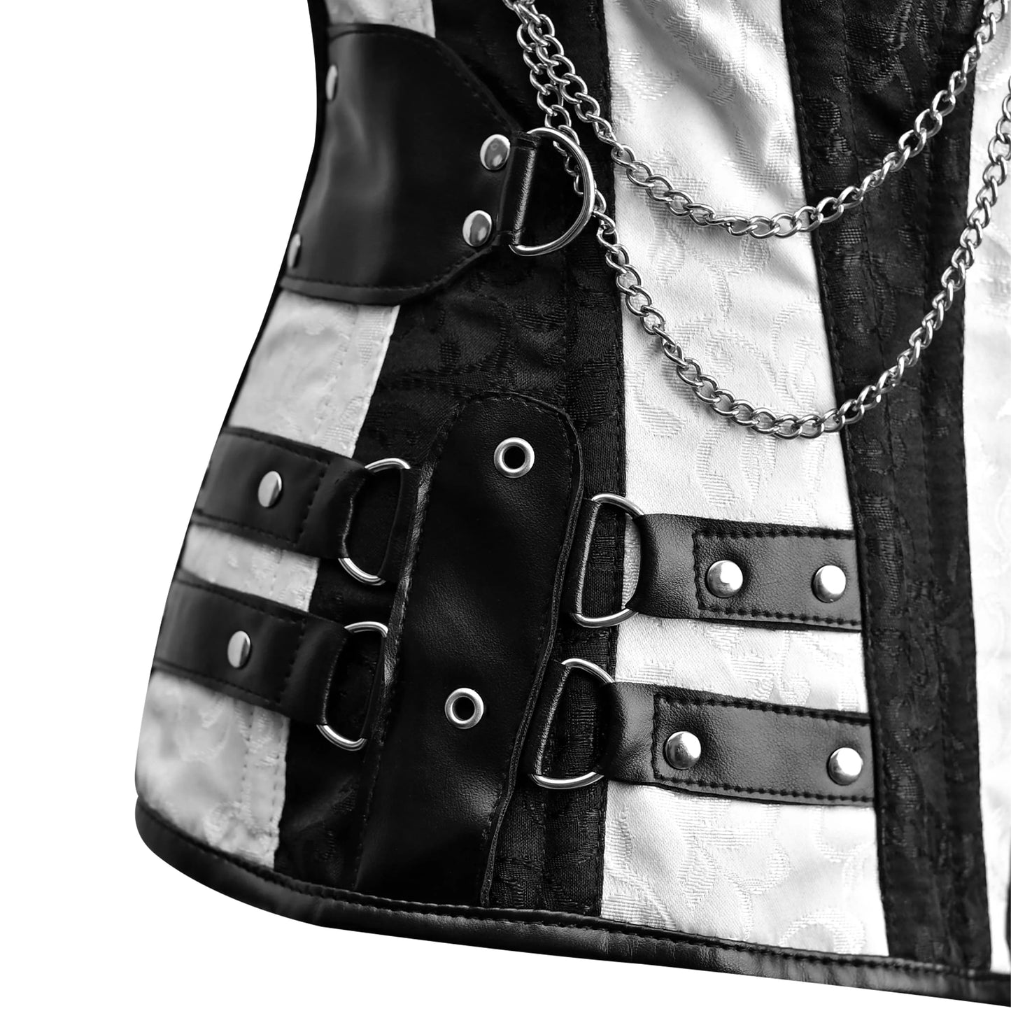 Black and white corset Top - Laced Corset