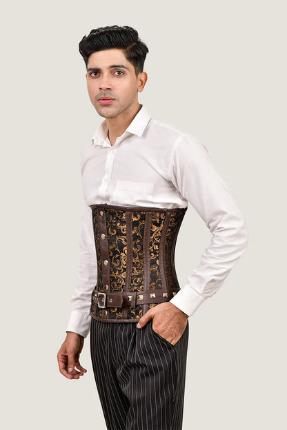 Men's Brown Underbust Corset –  Waist Trainer
