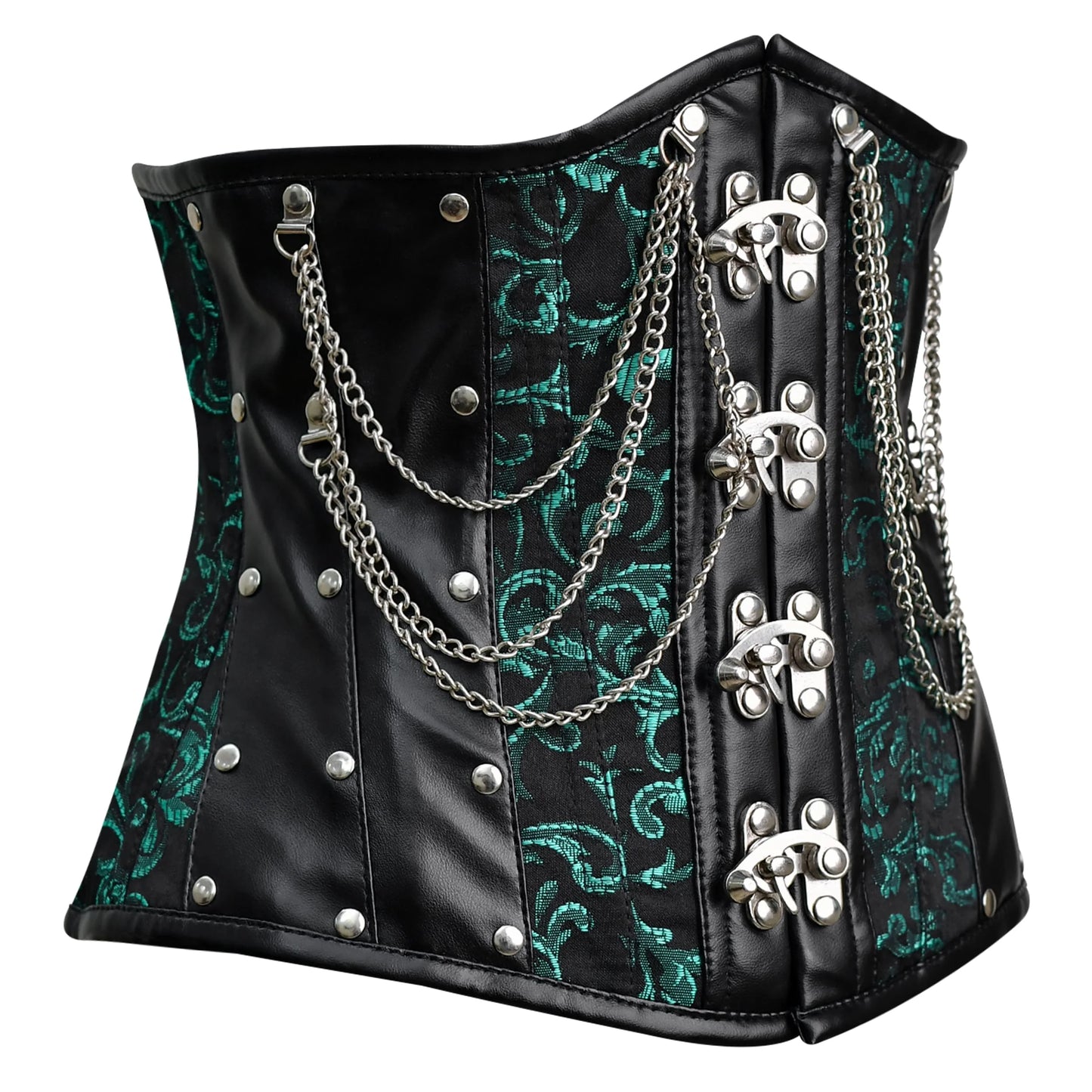 Steampunk Green Brocade Corset Top