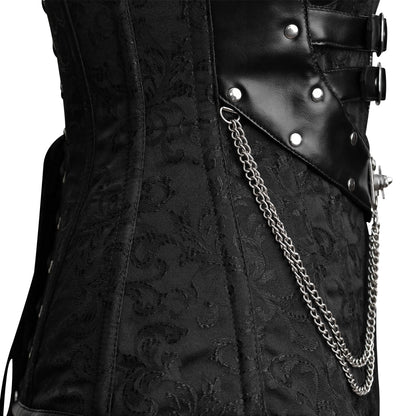 Black corset top plus size - Brocade Corset