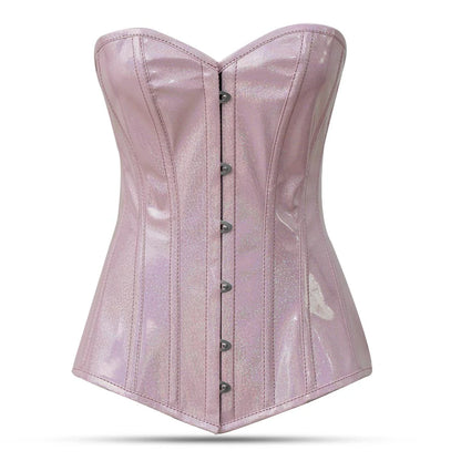 Pink PVC corset top - Over Bust Corset