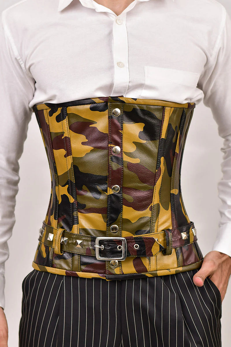 Camouflage Mens Underbust Corset - Waist Trainer