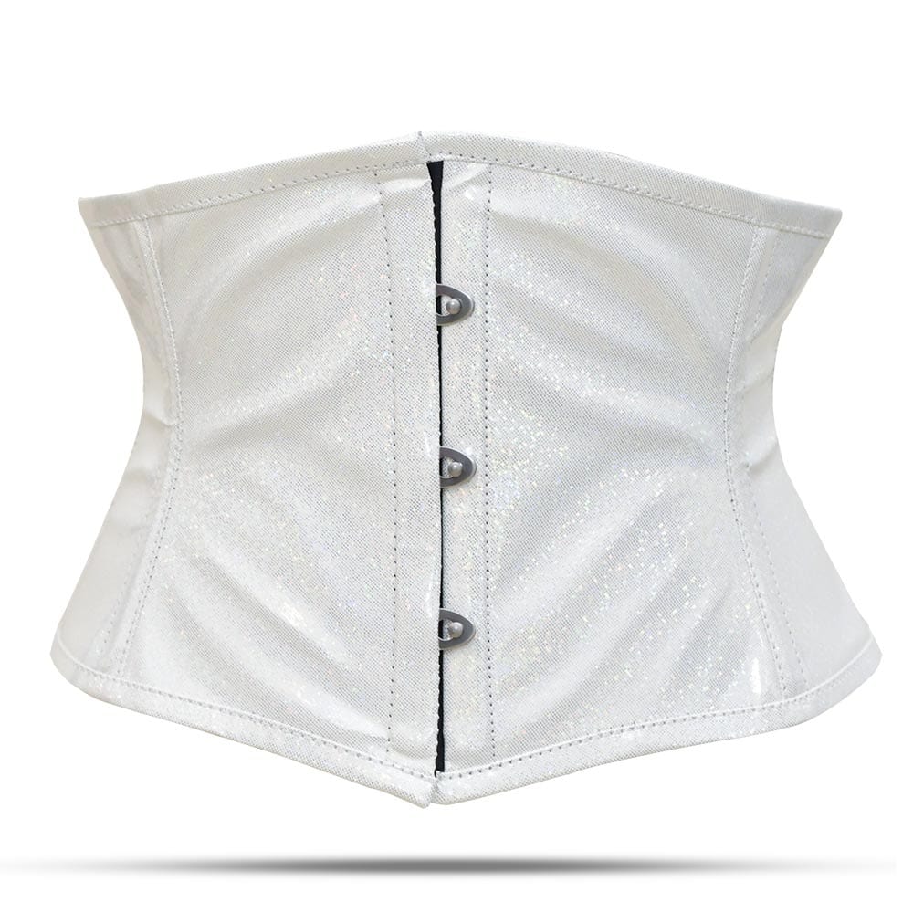 Shiny White  Short torso Waist Trainer