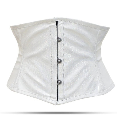 Shiny White  Short torso Waist Trainer