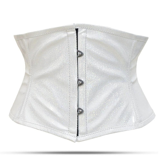 Shiny White  Short torso Waist Trainer