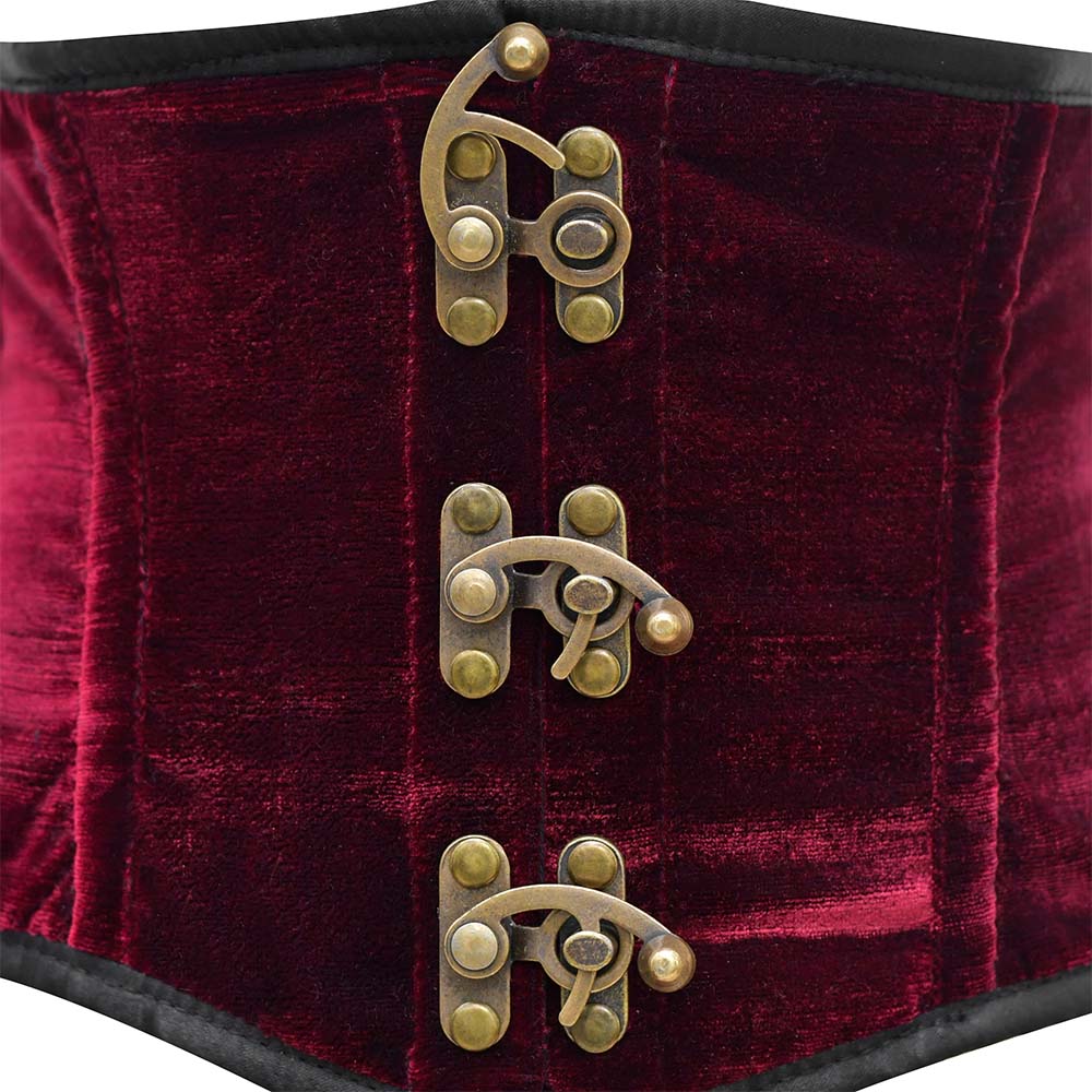 Maroon Velvet Waist Cincher - Shapewear