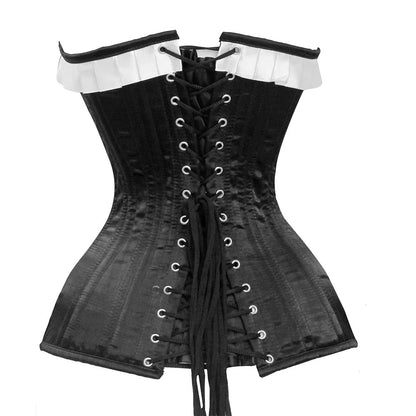 Black lace up corset - Ribbon corsets - Over the Bust