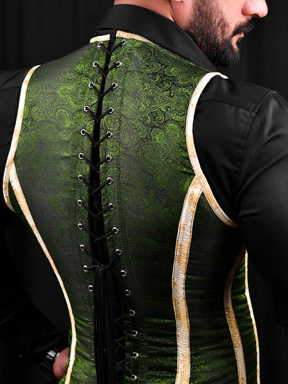 Mens corset vests - Brocade Male Vest