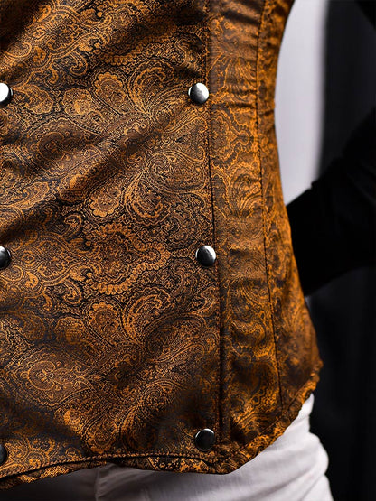 Male corset vest - Brocade Men Corset