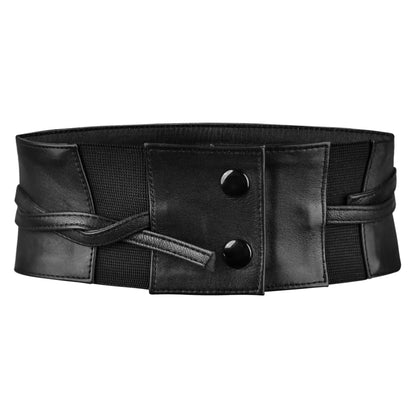 Black Leather Fashion Corset Belt - Waist Belt