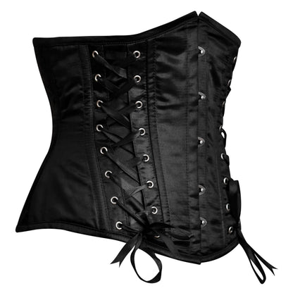 Black Satin Corset Top- Laced corsets