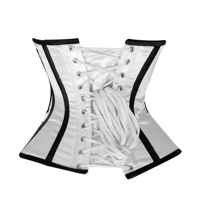 Black and White Satin Corset - Under Bust  Corset