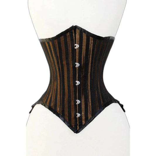 Brown lace up corset - Under bust Lacemade corset