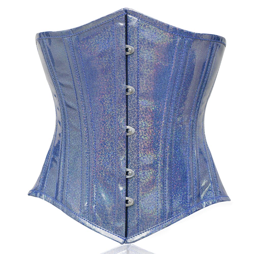 Light Blue Shiny corset -  Lacemade Corset