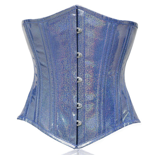 Light Blue Shiny corset -  Lacemade Corset