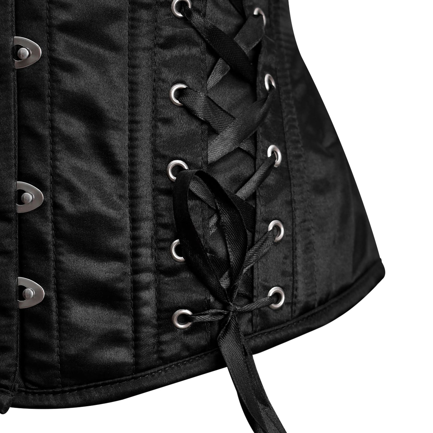 Black Satin Corset Top- Laced corsets