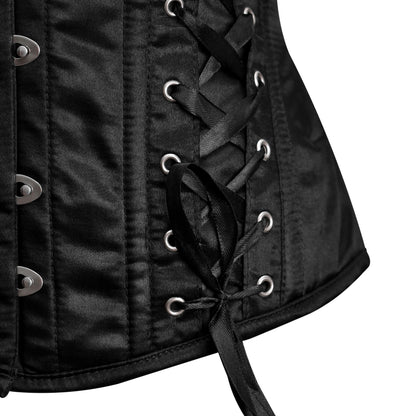 Black Satin Corset Top- Laced corsets