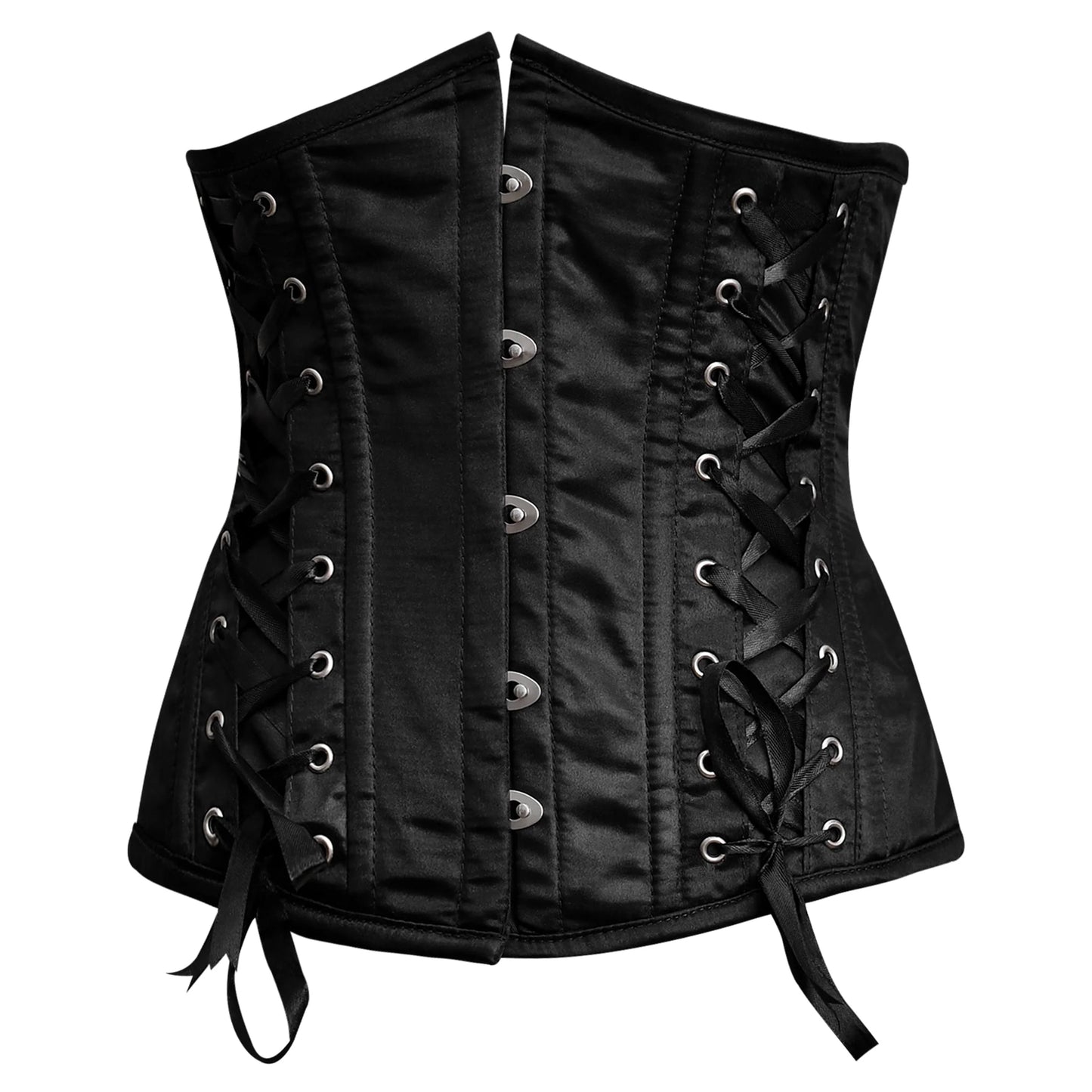 Black Satin Corset Top- Laced corsets