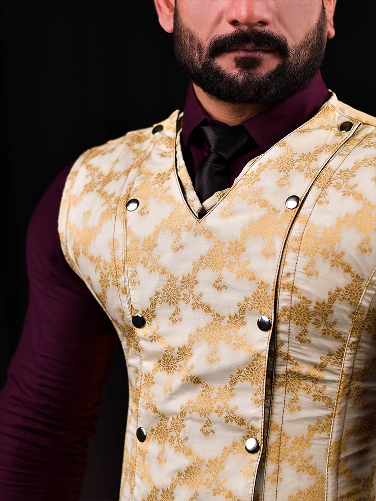 Vest corset top - Brocade Mens Corset