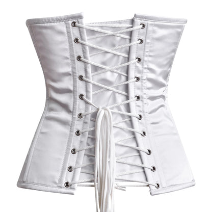 White Satin corset top - Overbust Corset