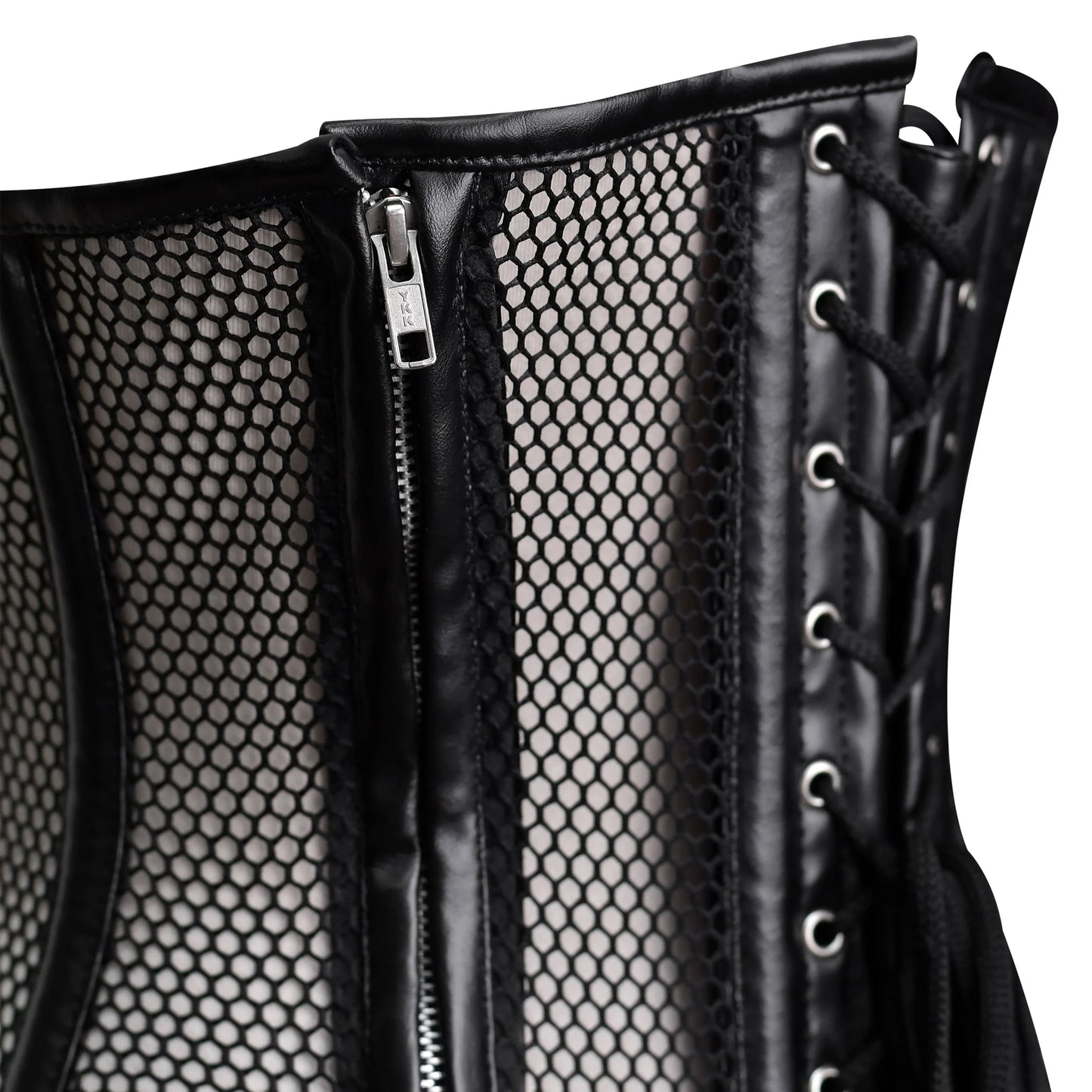 Mesh corset black Top - Studded corset