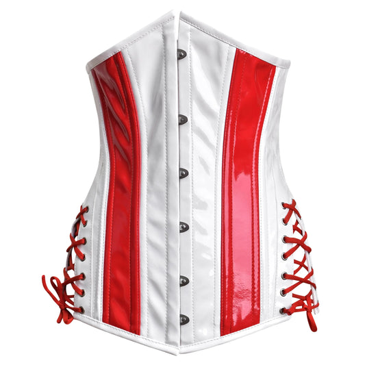 Red and white corset Top - Laced Corset