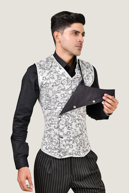 Brocade Men corset vest : Waist Training Corset