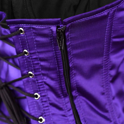Purple Satin corset top - Overbust Corset