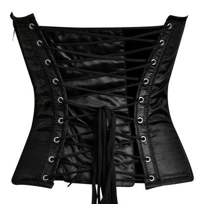 Green and Black corset top - Laced Corset