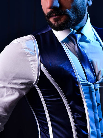 Men corset vest - Satin Male Corset