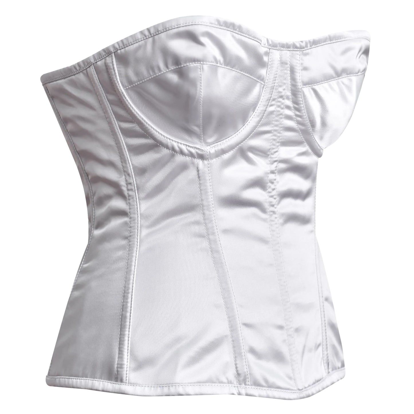 White Satin corset top - Overbust Corset