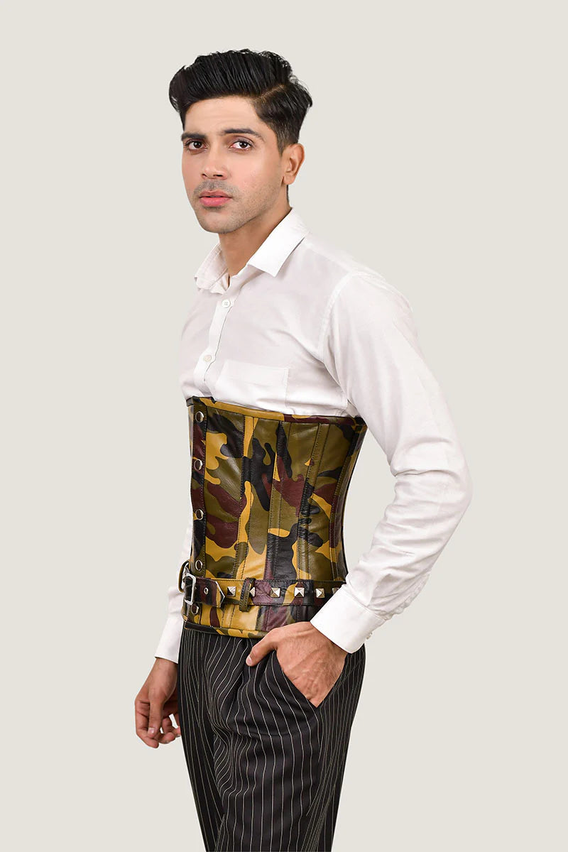 Camouflage Mens Underbust Corset - Waist Trainer