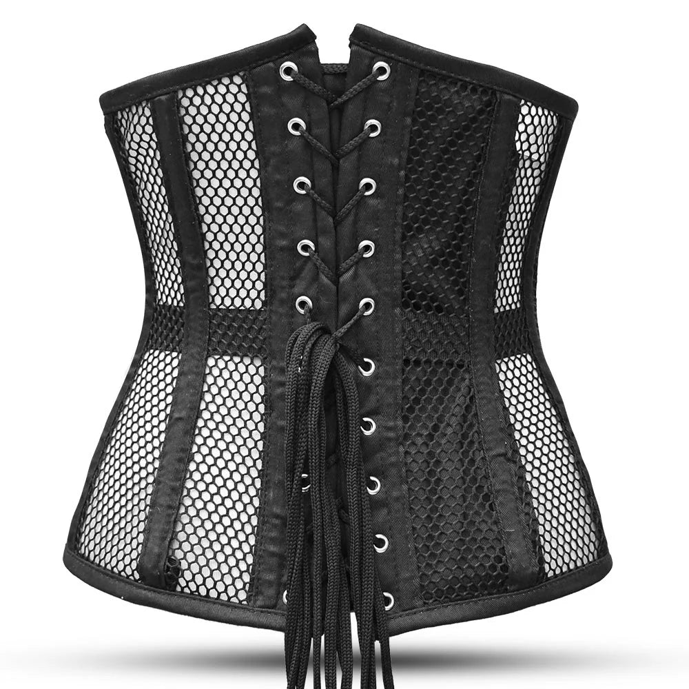 Long Torso Waist Trainer - Steel Bone Lacing Under Bust Corset