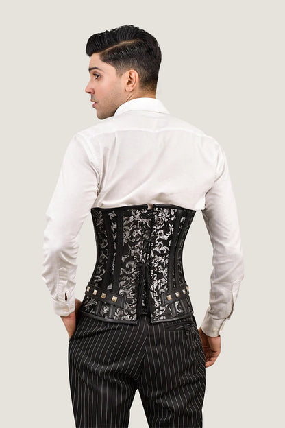 Black Mens Underbust Corset - Waist Trainer