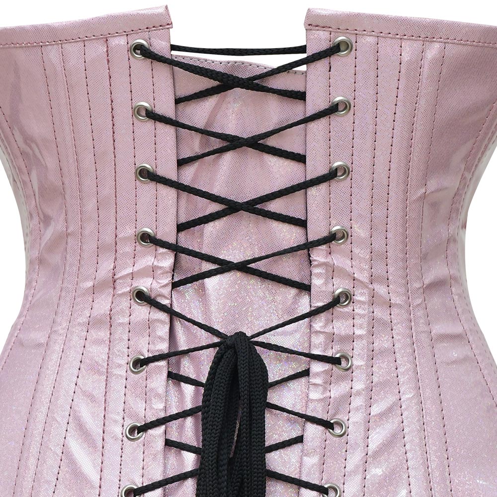 Pink PVC corset top - Under Bust Corset