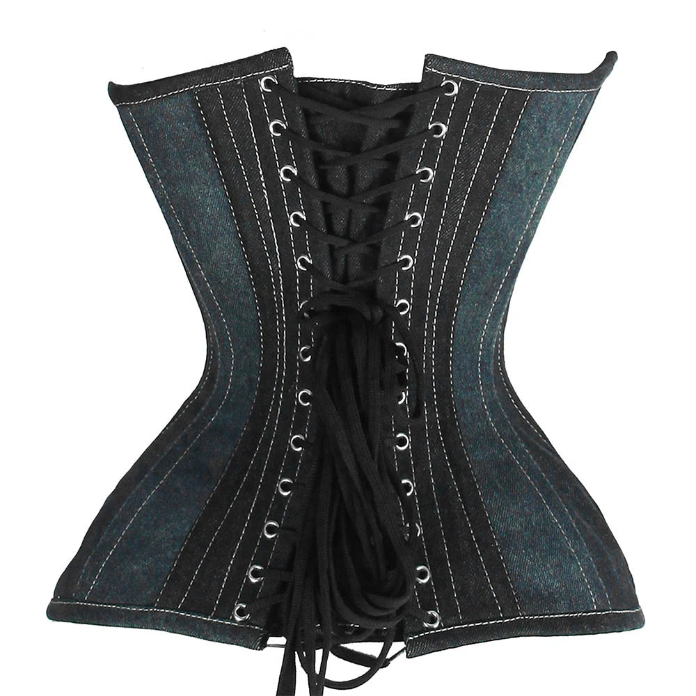 Denim lace up corset - Over the Bust