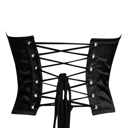 Black Satin corset top - Overbust Corset