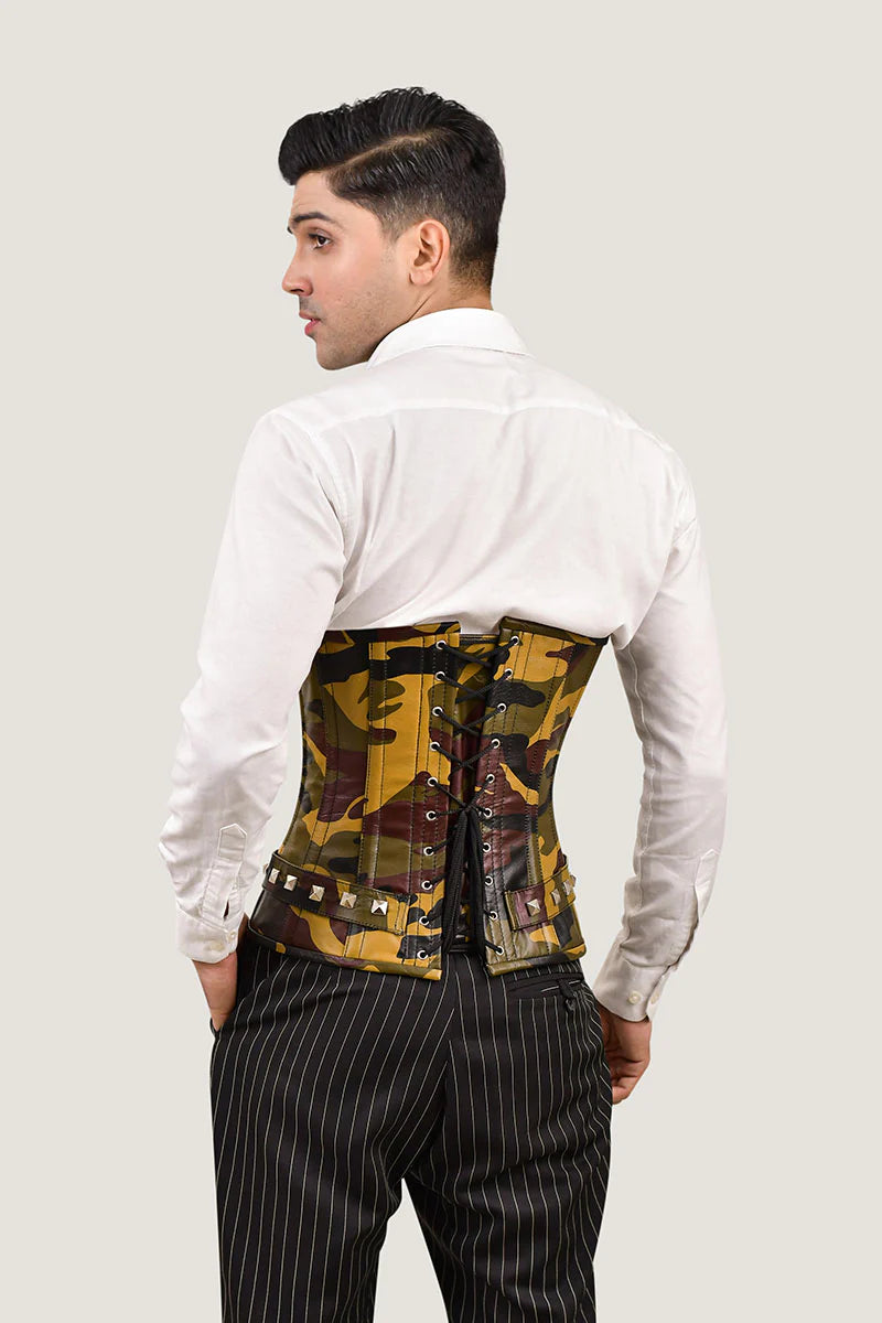 Camouflage Mens Underbust Corset - Waist Trainer