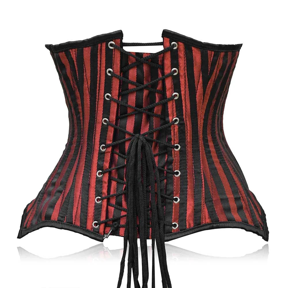 Red black corset - Lacing Under bust Corset