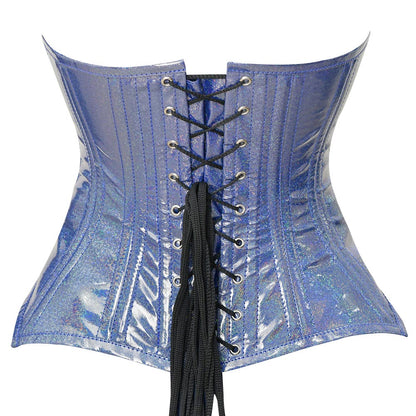 Light Blue Shiny corset -  Lacemade Corset