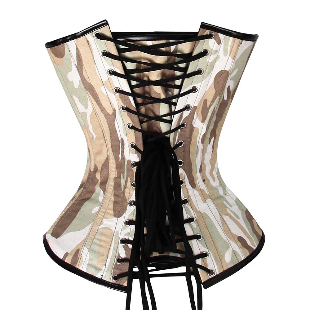 Camouflage Over bust Lace up Corset