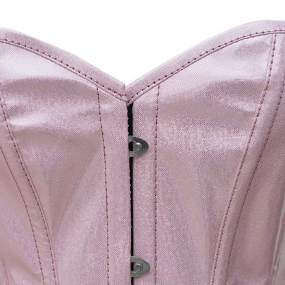 Pink PVC corset top - Over Bust Corset