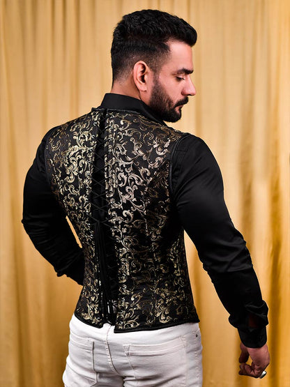 Male corset vests - Brocade Men's corset