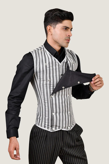 Brocade Men corset vest : Waist Training Corset